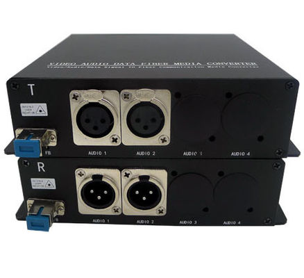 2chは単一モードST/LC/FC/SCの光コネクタが付いている繊維のコンバーターにXLRの音声のバランスをとった