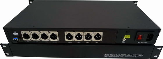 3繊維のコンバーター1UへのPin XLR Banlancedの音声は8つのチャネルを悩ます