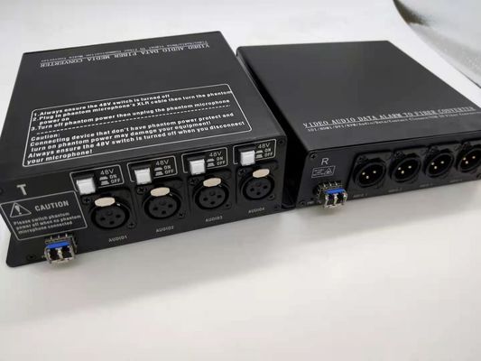 切替可能な48V幻影の電源が付いている繊維光学のコンバーターへのデジタルxLR