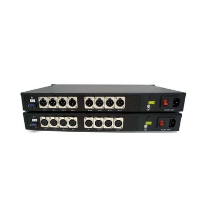 繊維のコンバーターの放送スタジオへの釣り合った8ch XLRの音声