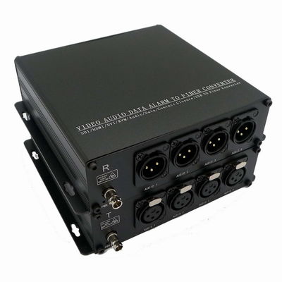 4ChはXLRのコネクターSFPモジュールが付いている繊維のコンバーターに音声のバランスをとった