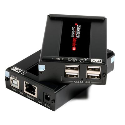 2 Cat5/Cat6ケーブル上の左舷USB 2.0のエクステンダー